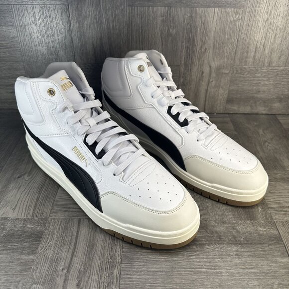 Puma Rebound V6 Mid Mens Sneakers White Black Gum 402598-05 Size 11.5 - Picture 2 of 8